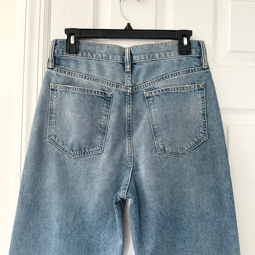 Allsaints Relaxed Fit Wide Leg Indigo Blue W063EB Denim Jeans Waist 26 W063EB - Picture 7 of 12